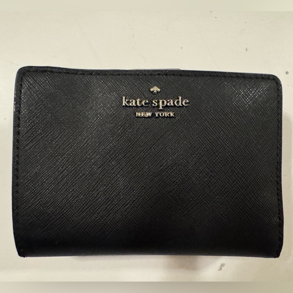 Kate Spade Black Leather Wallet with God Lettering - Picture 2 of 6